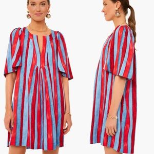 Pomander Place Red and Blue Pleated Sundress
